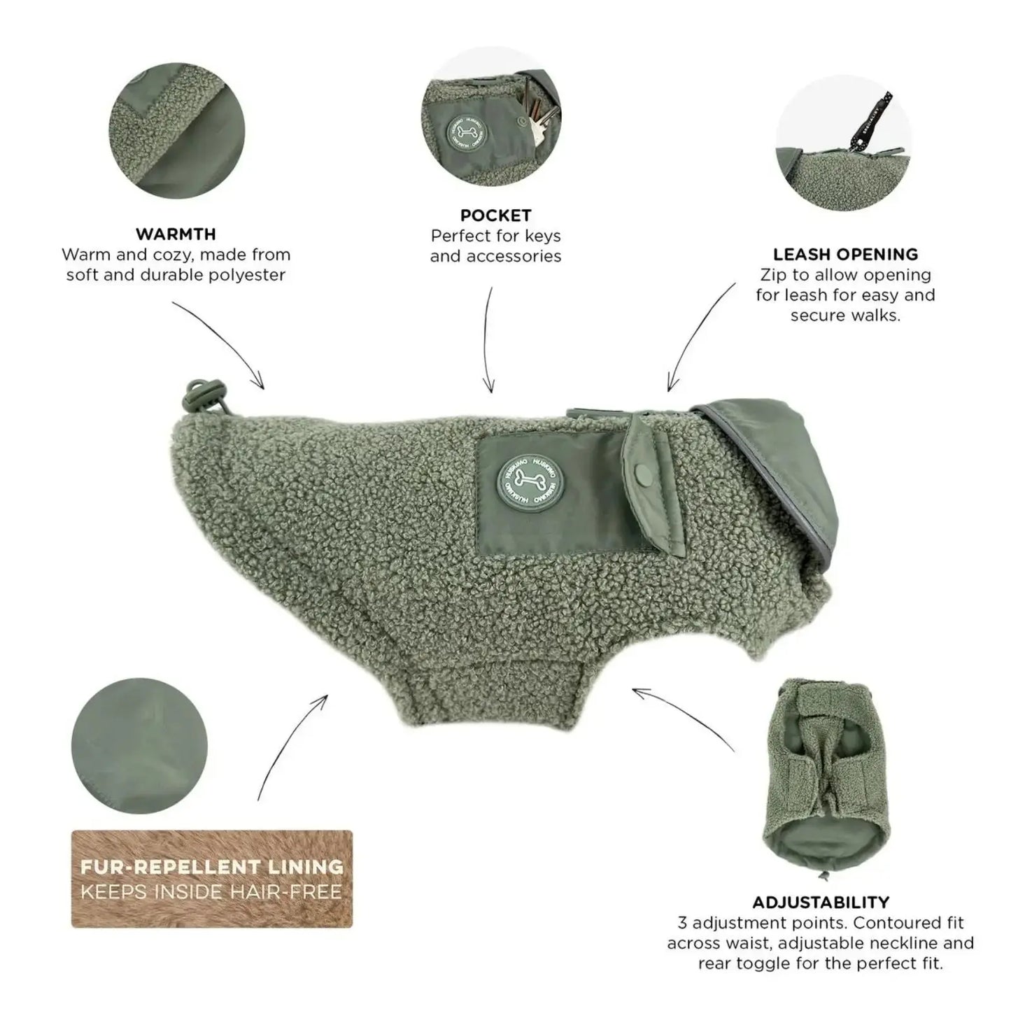 Huskimo - Boucle Dog Coat Gum Leaf