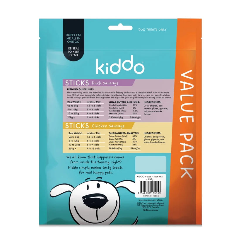 Kazoo KIDDO - Stick Mix Chicken & Duck Sausage 450G
